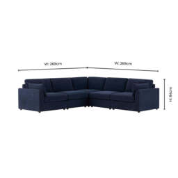 DUSK Miami Left Hand Corner Sofa - Chenille Navy - thumbnail 8