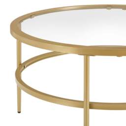 DUSK Glass Round Nesting Coffee Tables - Gold - thumbnail 4
