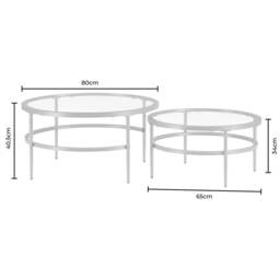 DUSK Glass Round Nesting Coffee Tables - Gold - thumbnail 5