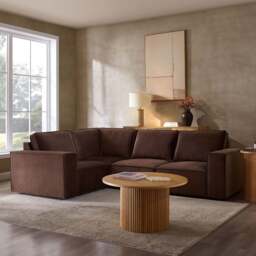 DUSK Brooklyn Small Left Hand L-Shape Sofa - Cappuccino - thumbnail 2