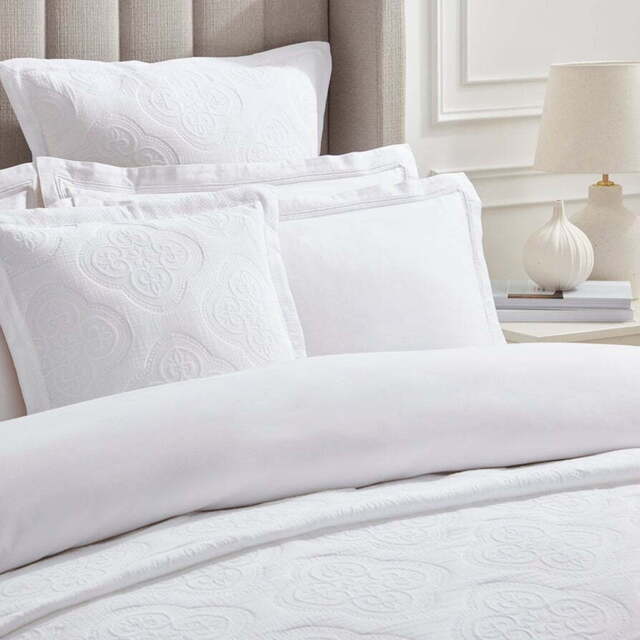 DUSK Cannes Matelassé Cushion Cover - White - 50 x 50cm - image 1