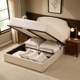 DUSK Surrey Ottoman Storage Bed - Beige - Double - thumbnail 8
