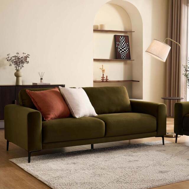 DUSK Malibu 3 Seater Sofa - Rich Green - image 1