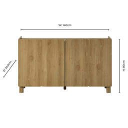 DUSK Avalon 4 Door Sideboard - Light Oak Effect - thumbnail 9