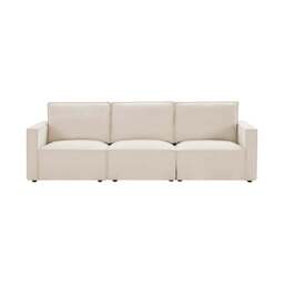 DUSK Brooklyn Slim Arm 3 Seater Sofa - Chenille Ivory - thumbnail 3
