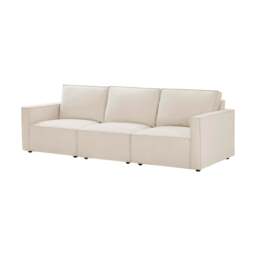 DUSK Brooklyn Slim Arm 3 Seater Sofa - Chenille Ivory - thumbnail 2