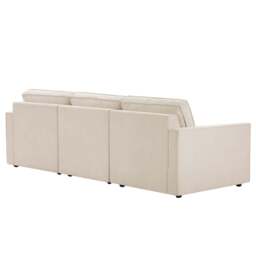 DUSK Brooklyn Slim Arm 3 Seater Sofa - Chenille Ivory - thumbnail 5