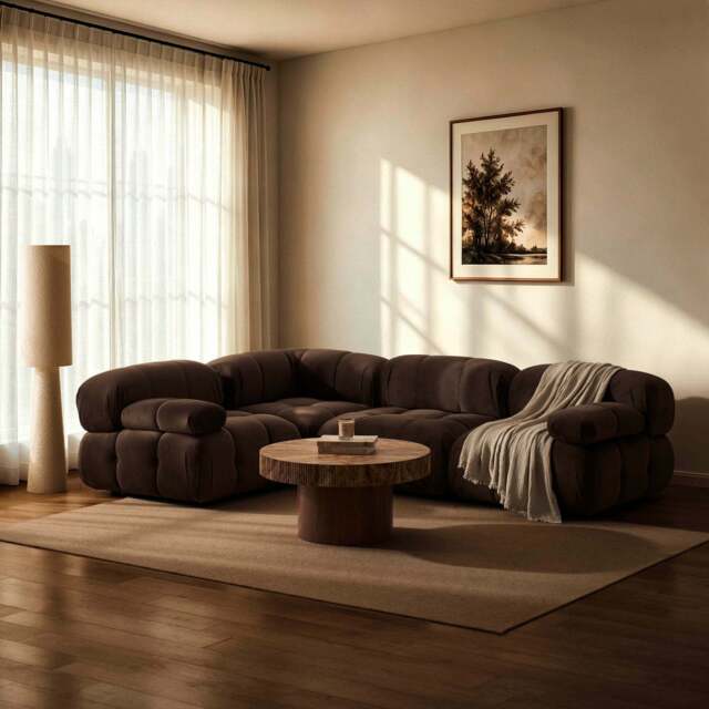DUSK Bondi Small Left Hand L Shape Sofa - Cappuccino - image 1