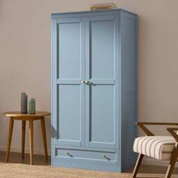 DUSK Ruby 2 Door Wardrobe with Drawer - Sky Blue - thumbnail 2