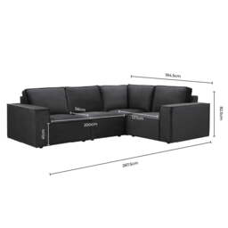 DUSK Brooklyn Small Right Hand L-Shape Sofa - Ink - thumbnail 6
