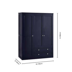 DUSK Ruby 3 Door Wardrobe with Drawers - Midnight - thumbnail 9