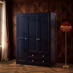 DUSK Ruby 3 Door Wardrobe with Drawers - Midnight