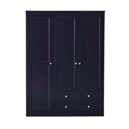 DUSK Ruby 3 Door Wardrobe with Drawers - Midnight - thumbnail 3