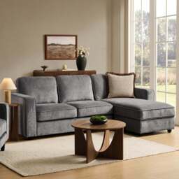 DUSK Soho Right Hand Storage Chaise Sofa - Grey - thumbnail 1
