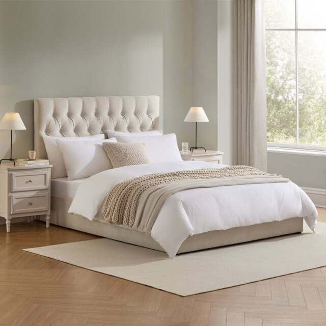 DUSK Middleton Ottoman Storage Bed - Natural - Double - image 1