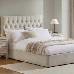 DUSK Middleton Ottoman Storage Bed - Natural - Double - thumbnail 2