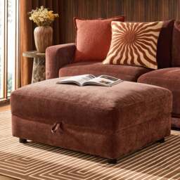 DUSK Lyon Storage Pouffe - Chenille Dark Rust - thumbnail 2