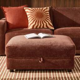 DUSK Lyon Storage Pouffe - Chenille Dark Rust - thumbnail 1
