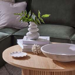 DUSK Hattie Round Pedestal Coffee Table - Light Wood - thumbnail 4