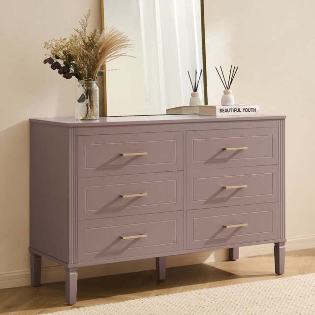 DUSK Sienna 6 Drawer Chest - Dusty Mauve - image 1