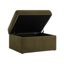 DUSK Soho Ottoman Storage Pouffe - Chenille Olive - thumbnail 3
