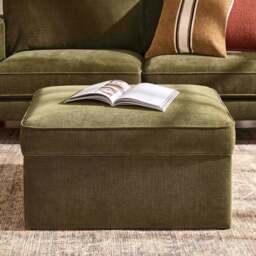 DUSK Soho Ottoman Storage Pouffe - Chenille Olive - thumbnail 2
