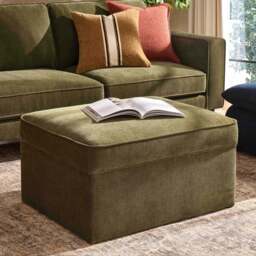 DUSK Soho Ottoman Storage Pouffe - Chenille Olive