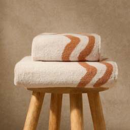 DUSK Scalloped Cotton Towels - Burnt Orange - Hand Towel - thumbnail 2
