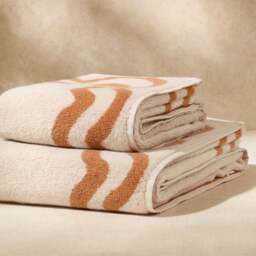 DUSK Scalloped Cotton Towels - Burnt Orange - Hand Towel - thumbnail 3