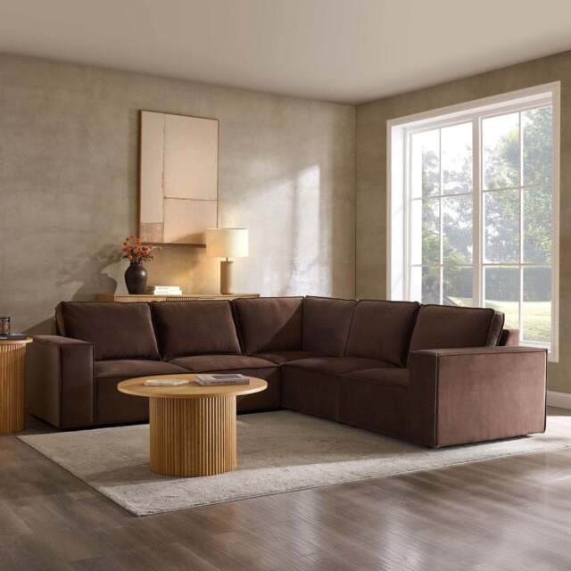 DUSK Brooklyn Large Right Hand Corner Sofa - Cappuccino - image 1