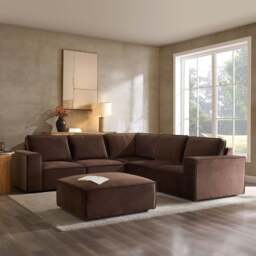 DUSK Brooklyn Large Right Hand Corner Sofa - Cappuccino - thumbnail 2