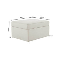 DUSK Soho Bouclé Ottoman Storage Pouffe - Ivory - thumbnail 6