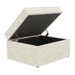 DUSK Soho Bouclé Ottoman Storage Pouffe - Ivory - thumbnail 2