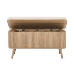 DUSK Hattie Storage Bench - Light Wood - thumbnail 4