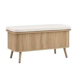 DUSK Hattie Storage Bench - Light Wood - thumbnail 5