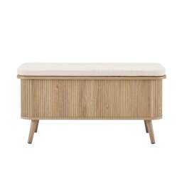 DUSK Hattie Storage Bench - Light Wood - thumbnail 3