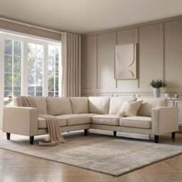 DUSK Soho Left Hand Corner Sofa - Beige - thumbnail 1