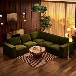 DUSK Brooklyn Left Hand Corner Sofa  - Muted Moss - thumbnail 3