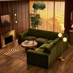 DUSK Brooklyn Left Hand Corner Sofa  - Muted Moss - thumbnail 4
