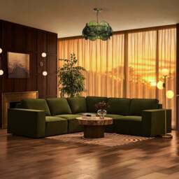 DUSK Brooklyn Left Hand Corner Sofa  - Muted Moss - thumbnail 1