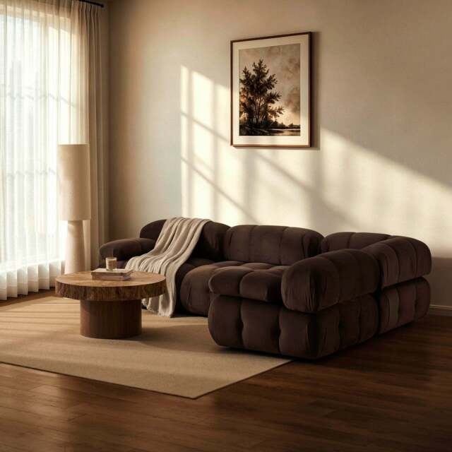 DUSK Bondi Small Right Hand L Shape Sofa - Cappuccino - image 1