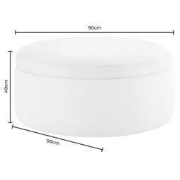 DUSK Stockton Round Storage Pouffe - Linen Natural - thumbnail 6