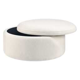 DUSK Stockton Round Storage Pouffe - Linen Natural - thumbnail 4