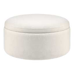 DUSK Stockton Round Storage Pouffe - Linen Natural - thumbnail 2