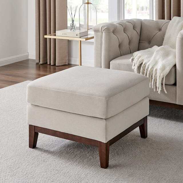 DUSK Chesterfield Pouffe - Stone - image 1