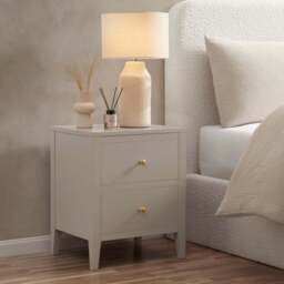 DUSK Poppy 2 Drawer Bedside Table - Taupe