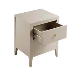 DUSK Poppy 2 Drawer Bedside Table - Taupe - thumbnail 4