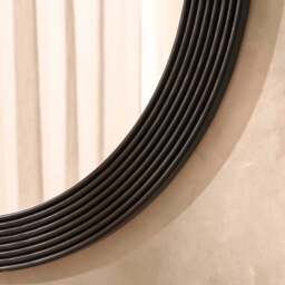DUSK Cyrus Circle Wood Mirror - Black - thumbnail 2