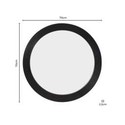 DUSK Cyrus Circle Wood Mirror - Black - thumbnail 4