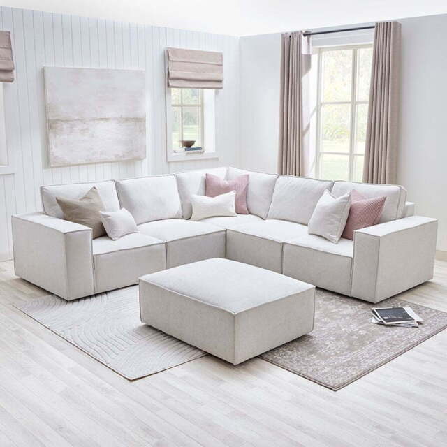 DUSK Brooklyn Large Right Hand Corner Sofa - Ivory - image 1